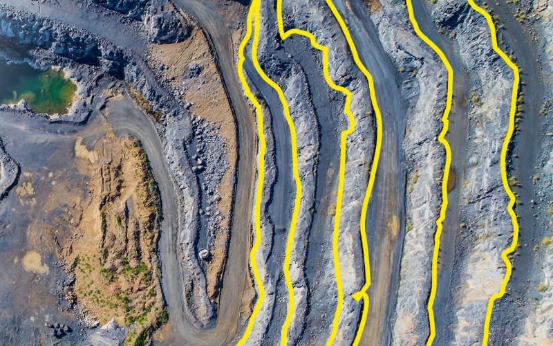 Aerial Geographic Map View Of Volcanic Lava Field 01